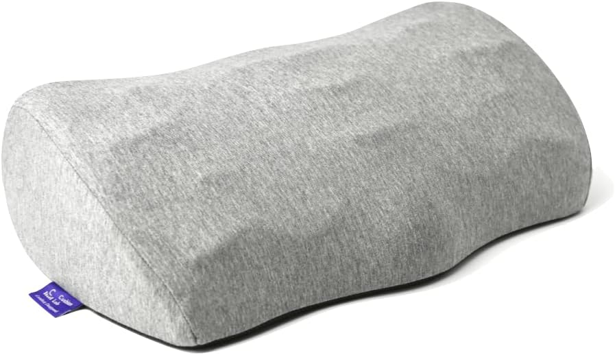 CushionLab ergonomic memory foam footrest in grey for home office use